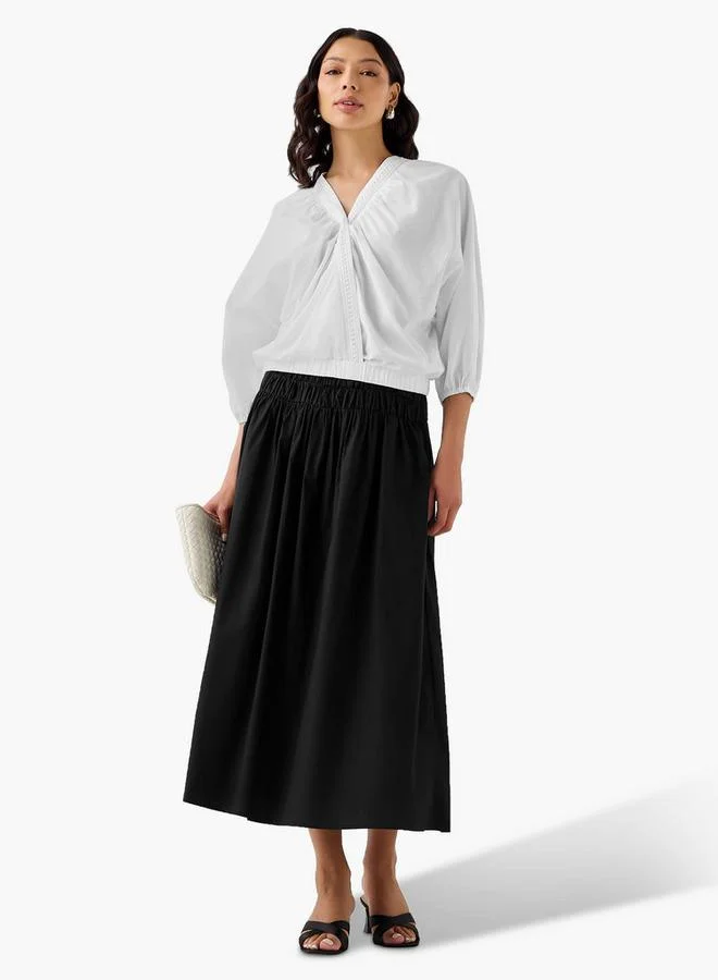 تواكستريمز 2Xtremz Midi Cotton A-line Skirt with Side Zip